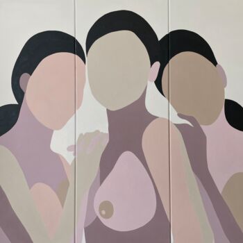 Peinture intitulée "Trio" par Katalin Macevics, Œuvre d'art originale, Acrylique