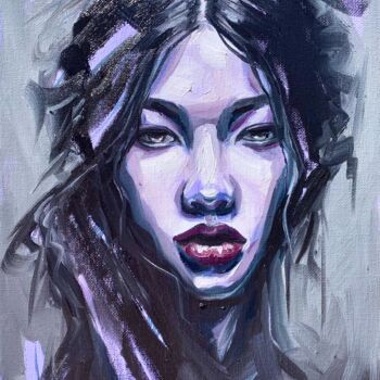 Painting titled "Portrait Tonal Stud…" by Kate Revill, Original Artwork, Oil Mounted on Wood Stretcher frame