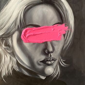 Painting titled "Blinded" by Kate Revill, Original Artwork, Oil Mounted on Wood Stretcher frame