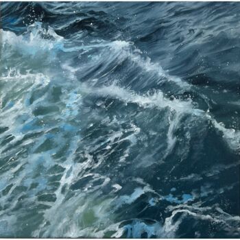 Pintura intitulada "Wavy coastal" por Kate Samsoniuk, Obras de arte originais, Óleo