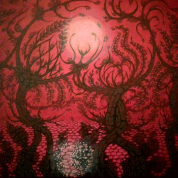 Painting titled "Dancing trees" by Katedaphney, Original Artwork