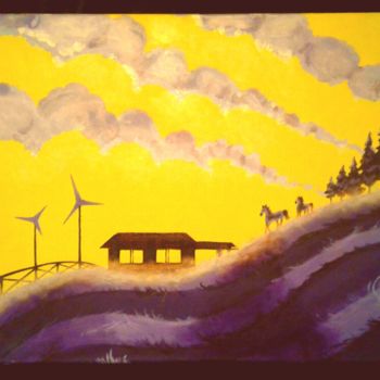 Peinture intitulée "Foothills, Rockies…" par Katedaphney, Œuvre d'art originale