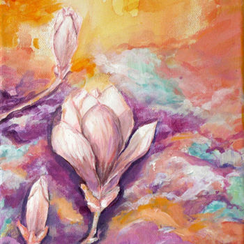 Painting titled "Magnolia 2020 N.1" by Kateryna Loreli, Original Artwork, Acrylic