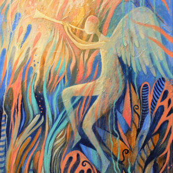 Pintura intitulada "Sunrise Song" por Katerina Bim, Obras de arte originais, Acrílico Montado em Armação em madeira