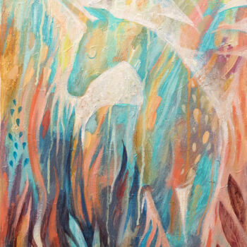 Картина под названием "Awakening of the un…" - Katerina Bim, Подлинное произведение искусства, Акрил Установлен на Деревянна…