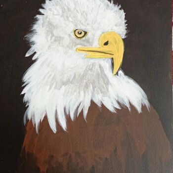 Peinture intitulée "Φαλακρός αετός Αμερ…" par Katerina Leousi, Œuvre d'art originale, Acrylique