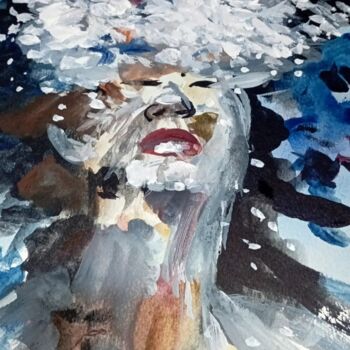 Peinture intitulée "Πνιγμός" par Katerina Leousi, Œuvre d'art originale, Aquarelle