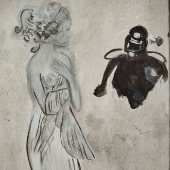 Pintura titulada "Diver" por Katerina Leousi, Obra de arte original, Acrílico