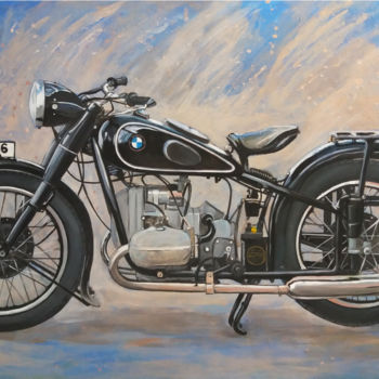 Malerei mit dem Titel "bmw r66" von Katerina Pavelko, Original-Kunstwerk, Acryl