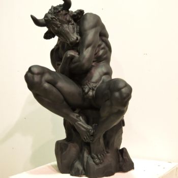 Sculpture titled "Minotaur" by Katerina Pilnikova, Original Artwork, Plaster