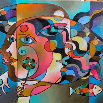 Pintura intitulada "My dreams in a fant…" por Katerina Sapozhkova, Obras de arte originais, Óleo