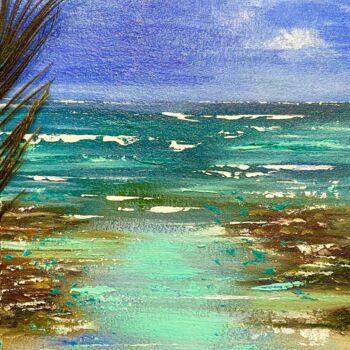 Malarstwo zatytułowany „Encaustic seascape.…” autorstwa Katerina Shata, Oryginalna praca, Akryl