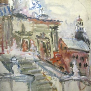 Malerei mit dem Titel "Moscow. Simonov mon…" von Katya Raevskaya, Original-Kunstwerk, Öl