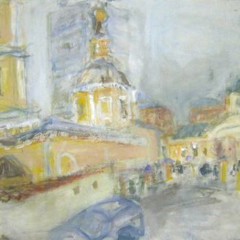 Картина под названием "Moscow. Church of 4…" - Katya Raevskaya, Подлинное произведение искусства, Масло