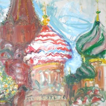 Картина под названием "Moscow.Vasily Blazh…" - Katya Raevskaya, Подлинное произведение искусства, Масло