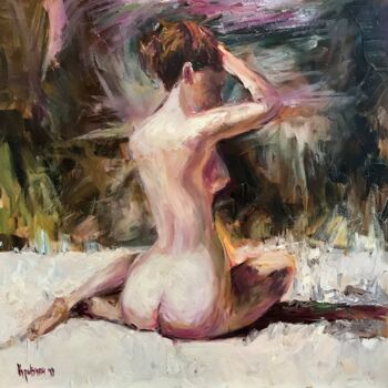 Картина под названием "Nudity" - Kateryna Krivchach, Подлинное произведение искусства, Масло