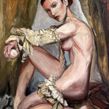 Schilderij getiteld "Girl juggler" door Kateryna Krivchach, Origineel Kunstwerk, Olie