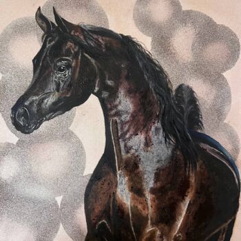 Pintura intitulada "“Arabian horse”" por Kateryna Pozigun, Obras de arte originais, Óleo