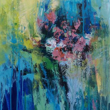 Painting titled "STOLEN SPRING 2" by Kateryna Solodka (Katia Solodka), Original Artwork, Acrylic Mounted on Wood Stretcher f…