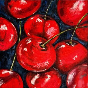 Peinture intitulée "Cherry tango" par Kateryna Soroka (KattieArt), Œuvre d'art originale, Huile