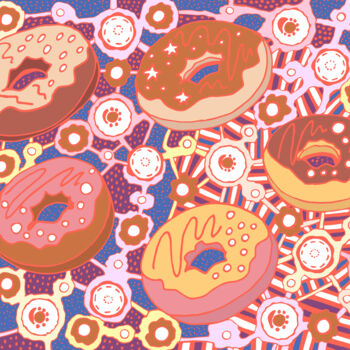 Digital Arts titled "Donut art 1" by Kateryna Svyrydova, Original Artwork, 2D Digital Work