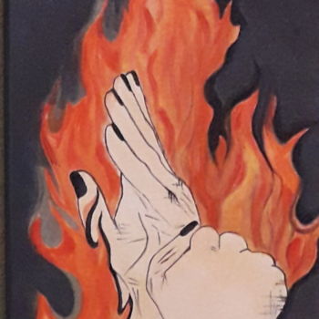 Schilderij getiteld "Не сгореть. Часть 2." door Keit Vilod, Origineel Kunstwerk, Acryl Gemonteerd op Frame voor houten branc…