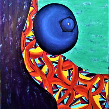 Malerei mit dem Titel "Serie Psycho fruits…" von Katharina Eisenberg, Original-Kunstwerk, Acryl Auf Keilrahmen aus Holz mont…