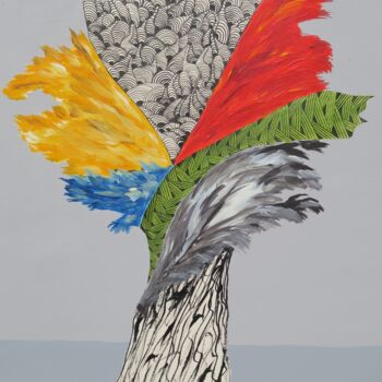 Malarstwo zatytułowany „roots” autorstwa Dr. Katharina Zlöbl, Oryginalna praca, Akryl Zamontowany na Drewniana rama noszy