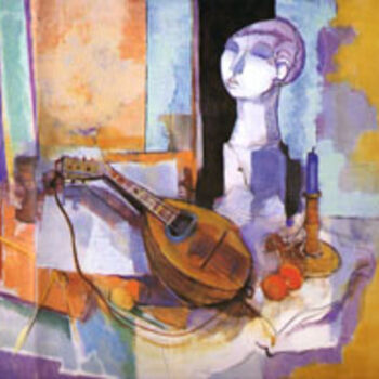 Pintura intitulada "Ancellin - Mandolin" por Katharine Librowicz, Obras de arte originais