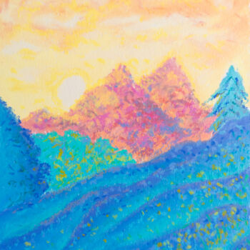 Peinture intitulée "Mountain Sketch #1" par Katherine Pieniazek, Œuvre d'art originale, Pastel