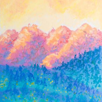 Peinture intitulée "Mountain Sketch #3" par Katherine Pieniazek, Œuvre d'art originale, Pastel