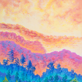 Peinture intitulée "Pine Ridge" par Katherine Pieniazek, Œuvre d'art originale, Pastel