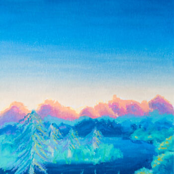 Pittura intitolato "Landscape Sketch #1" da Katherine Pieniazek, Opera d'arte originale, Pastello