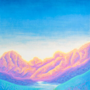 Schilderij getiteld "Marshland Dusk" door Katherine Pieniazek, Origineel Kunstwerk, Pastel