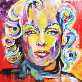 Pintura intitulada "Marilyn MONROE Awes…" por Kathleen Artist, Obras de arte originais, Acrílico