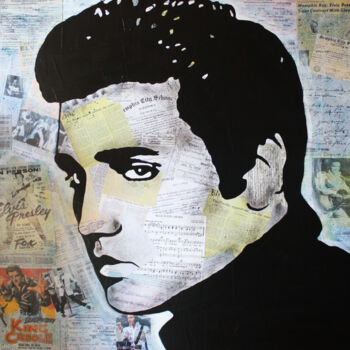 Kolaże zatytułowany „ORIGINAL Elvis PRES…” autorstwa Kathleen Artist, Oryginalna praca, Akryl