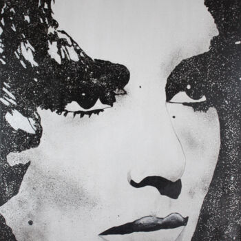Painting titled "Elizabeth TAYLOR Di…" by Kathleen Artist, Original Artwork, Acrylic Mounted on Wood Stretcher frame