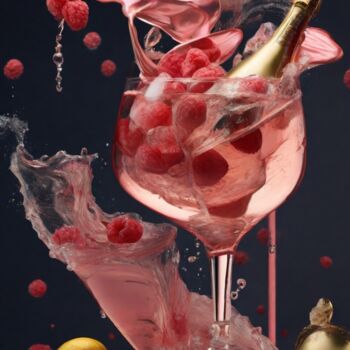Digital Arts titled "raspberry champagne" by Kathrin Mattheis, Original Artwork, Digital Painting