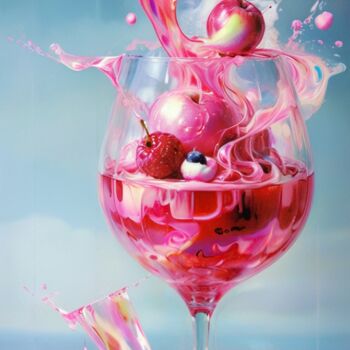 Arts numériques intitulée "Pink Cocktail" par Kathrin Mattheis, Œuvre d'art originale, Peinture numérique