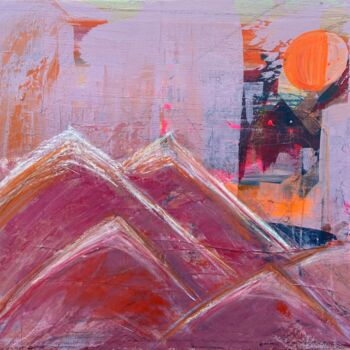 Malerei mit dem Titel "Vibrant Peaks" von Kathrin Radspieler, Original-Kunstwerk, Acryl