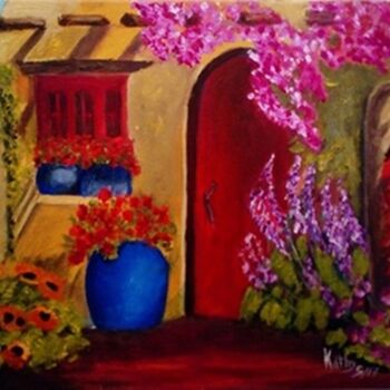 Peinture intitulée "La puerta de tucasa" par Kathy Marín, Œuvre d'art originale, Huile