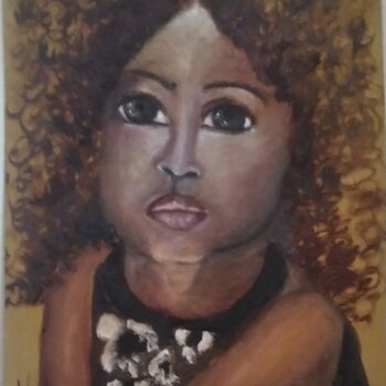 Painting titled "Retrato expresionis…" by Kathy Marín, Original Artwork, Oil