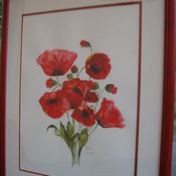 Peinture intitulée "COQUELICOTS (bouque…" par Poppy, Œuvre d'art originale