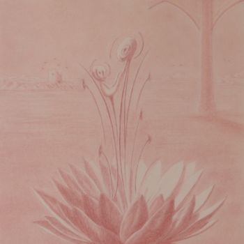 Drawing titled "Vierge à l'enfant" by Kati Caudéran-Mounié, Original Artwork, Conté