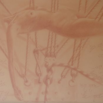 Drawing titled "Urgence vie suspend…" by Kati Caudéran-Mounié, Original Artwork, Conté