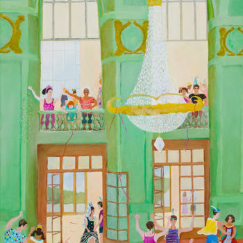 Peinture intitulée "Bal dans le salon v…" par Katia De Carvalho, Œuvre d'art originale, Huile Monté sur Châssis en bois