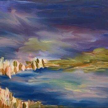 Painting titled "Paysage océanique" by Katia Feintuch, Original Artwork, Oil