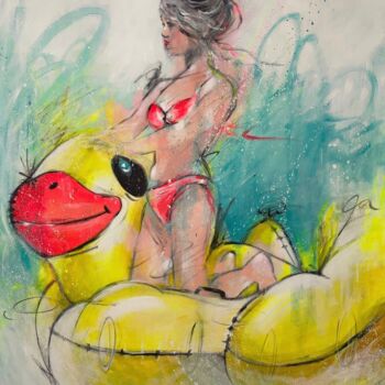 Peinture intitulée "On The Waves To Mia…" par Katia Ferrari, Œuvre d'art originale, Acrylique