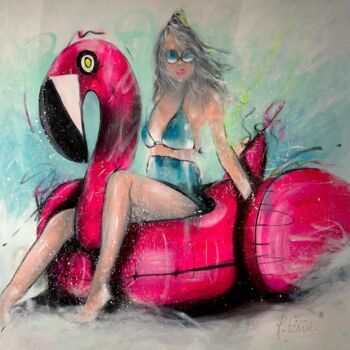 Peinture intitulée "Flamingo" par Katia Ferrari, Œuvre d'art originale, Acrylique