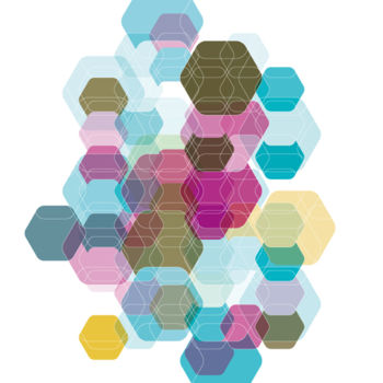 Arts numériques intitulée "Hexagon & Game Colo…" par Katia Iosca, Œuvre d'art originale, Travail numérique 2D